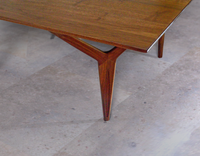 Walnut Coffee Table Wishbone Leg Design.  Modern, Mid-Century, Danish Design Influence. 3 small