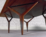 Walnut Coffee Table Wishbone Leg Design.  Modern, Mid-Century, Danish Design Influence. 4 small