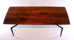Walnut Coffee Table With Steel Spider Legs.  Modern, Danish, Mid-Century Design Influence. 2 small