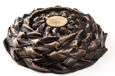 Cast Woven Palms Bronze Bowl 2 small