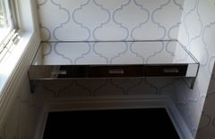 Acrylic Wall Mount Desk - Hand Crafted Made To Order, Several Finishes To Choose From 1 small