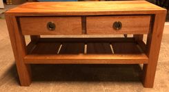 Bench, Seat Or Accent Table With Drawers And Shelf Made From Solid Mahogany 3 small