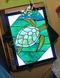 Sea Turtle Stained Glass Panel 4 small