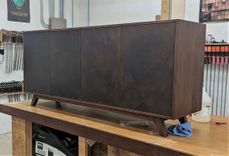 Walnut Sideboard With Patina'd Steel Doors 3 small