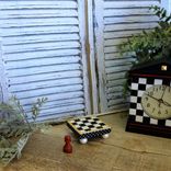 Whimsical Check Mini Riser Checkerboard Tile Chessboard Riser Handpainted Decor 2 small