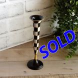 Elegant Checks Bud Vase Hand Painted Whimsy Flute Vase 1 small