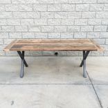 Industrial Style Reclaimed Wood And Steel Dining Table Or Desk 4 small