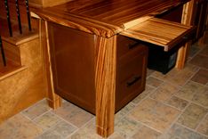 Zebrawood Desk With Printer Stand 1 small