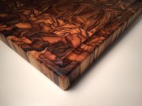 Professional End Grain Zebrawood Cutting Board 1 small