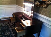 Makeup Vanity W Lighted/Forward Sliding Lift Up Mirror 3 small