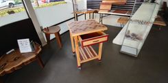 Antikea Rolling Kitchen Island In Maple, Birch, Bubinga, And Purple Heart! 4 small