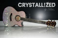 Custom Crystallized Guitar Bling Bedazzled Instrument Acoustic Or Electric Genuine European Crystals 4 small