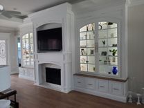 Fireplace Wall Built in Display cabinet.   1 small