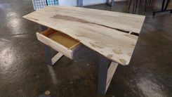 Live Edge Ambrosia Maple Desk With Brushed Steel Legs 6 small