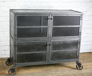 Modern Industrial Bar Cart, Rustic Liquor Cabinet, Vintage Bar Cart, Industrial Beverage Center 1 small