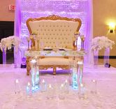Acrylic Bridal / Sweetheart Table.  Clear Acrylic, Modualr Top Makes For Great Decorating 6 small