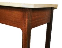 Shaker Marble-Top Table Mahogany W/ Inlay 1 small