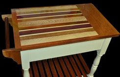 Country Kitchen Island ~ Exotic Wood Top 1 small