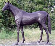 Bronze Standing Thoroughbred Horse | Life Size Bronze Horses - Life Size Bronze Dogs 2 small