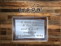 You Design. Brushed Steel Sign With Wood Frame. Personalized Home Metal Sign. 1 small