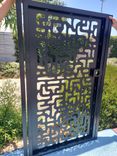 Contemporary Modern Glyph Metal Gate #4318. R. O. width 36" by 60" H 4 small
