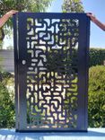 Contemporary Modern Glyph Metal Gate #4318. R. O. width 36" by 60" H 1 small
