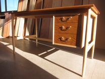 Danish Modern Maple Cherry Desk 5 small