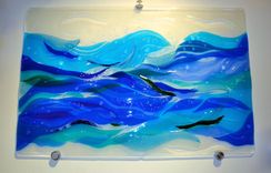 Brilliant Waters Ii', Fused Glass, 36 1 small