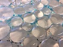 Clear Bubbled Fused Glass Platter 3 small