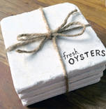 Fresh Oysters - Stone Coasters (Set Of 4) 2 small