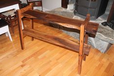 Walnut Hall Table, Rustic Modern. The Mendota 1 small