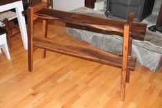 Walnut Hall Table, Rustic Modern. The Mendota 6 small
