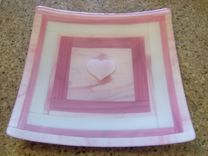 Fused Glass Square Platters 3 small