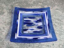 Fused Glass Square Platters 4 small