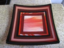 Fused Glass Square Platters 1 small