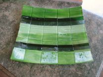 Fused Glass Square Platters 5 small
