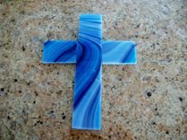 Fused Glass Cross 2 small