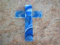 Fused Glass Cross 3 small