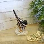Courtly Songbird Figurine Checked Bird Decor 3 small