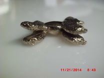 14 Karat  White-Gold 3-D Hand-Carved Poodle Statuette 3 small