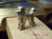 14 Karat  White-Gold 3-D Hand-Carved Poodle Statuette 5 small