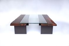 The Vale Coffee Table -- Walnut/Glass/Steel 1 small