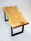 Reclaimed Maple Slab Coffee Table With Black Walnut Butterflys 5 small