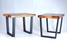 Industrial Reclaimed Timber End Table Set 1 small