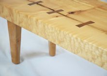 Stitched Up Maple Slab Coffee Table With Black Walnut Butterflys 2 small