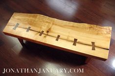 Stitched Up Maple Slab Coffee Table With Black Walnut Butterflys 5 small