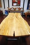 Natural Edge Salvaged Maple Slab Dining Table With Butterfly Joints 3 small