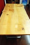 Natural Edge Salvaged Maple Slab Dining Table With Butterfly Joints 6 small