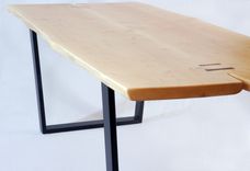 Brooklyn Dining Table -- Maple Slab With Black Walnut Butterflys 3 small