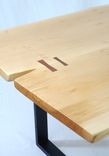Brooklyn Dining Table -- Maple Slab With Black Walnut Butterflys 4 small